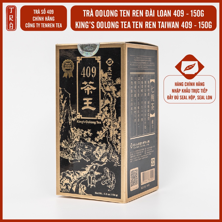 Trà Vương TenRen chính hãng, King's Oolong Tea 409, đóng hộp thiếc, khối lượng 150g trà