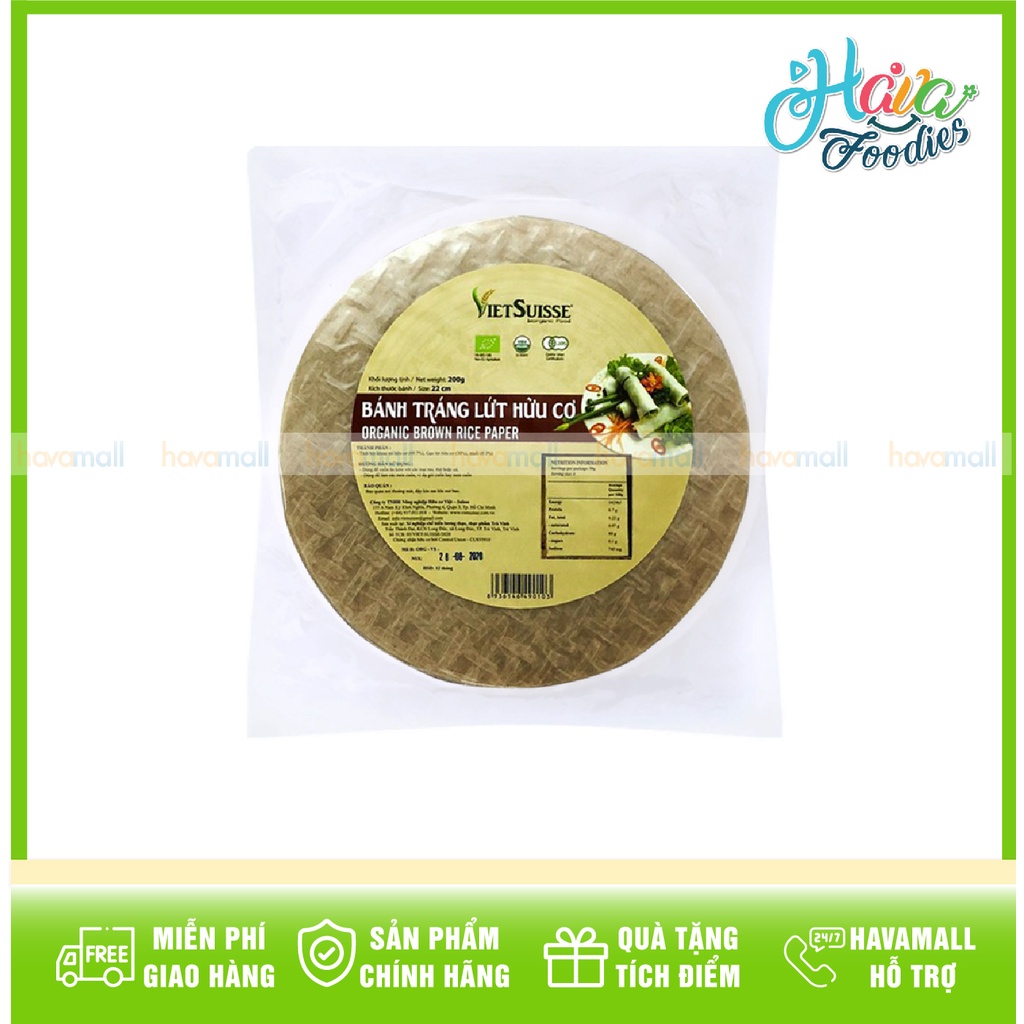 [HÀNG CHÍNH HÃNG] Bánh Tráng Hữu Cơ Vietsuisse 200gr - Organic Rice Paper