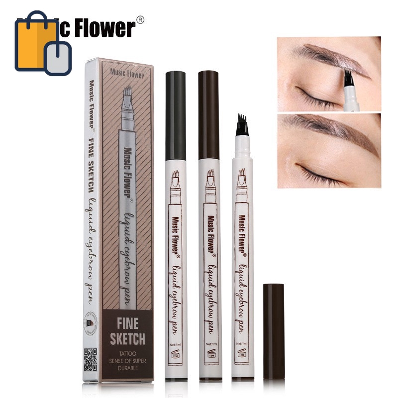 Bút Kẻ Mày Dạng Phẩy Sợi Đầu Phân 4 Nhánh Kháng Nước