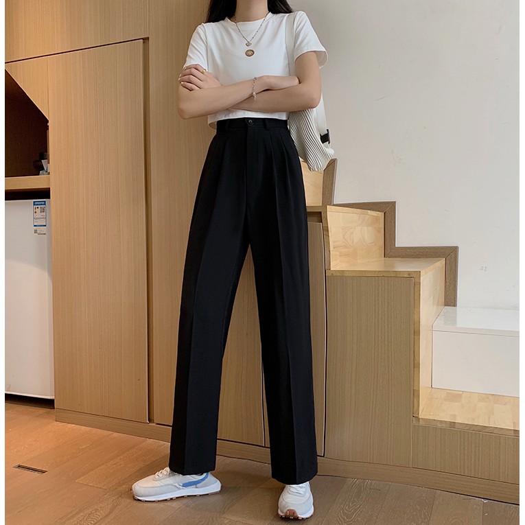 Xiaozhainv Quần Dài Ống Rộng Phong Cách Hàn Quốc Dễ Phối Đồ Cho Nữ