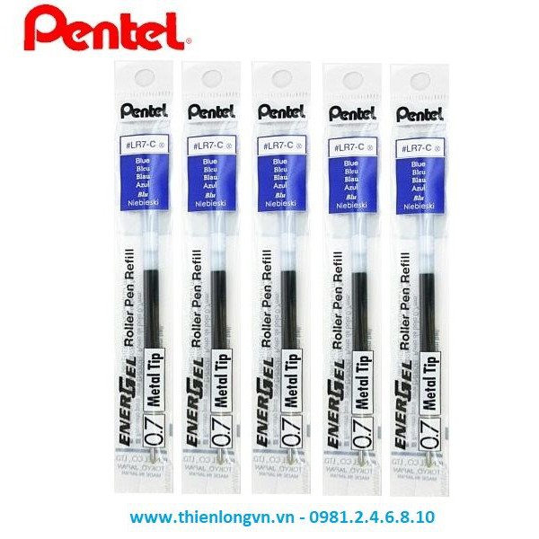 Combo 5 Ruột bút nước energel Pentel LR7 màu xanh 0.7mm