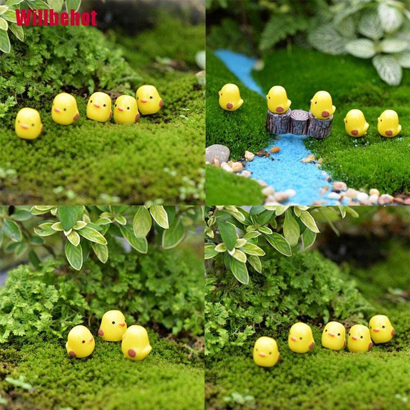 Bộ 5 Mô Hình Gà Con mini Màu Vàng Dùng Trang Trí