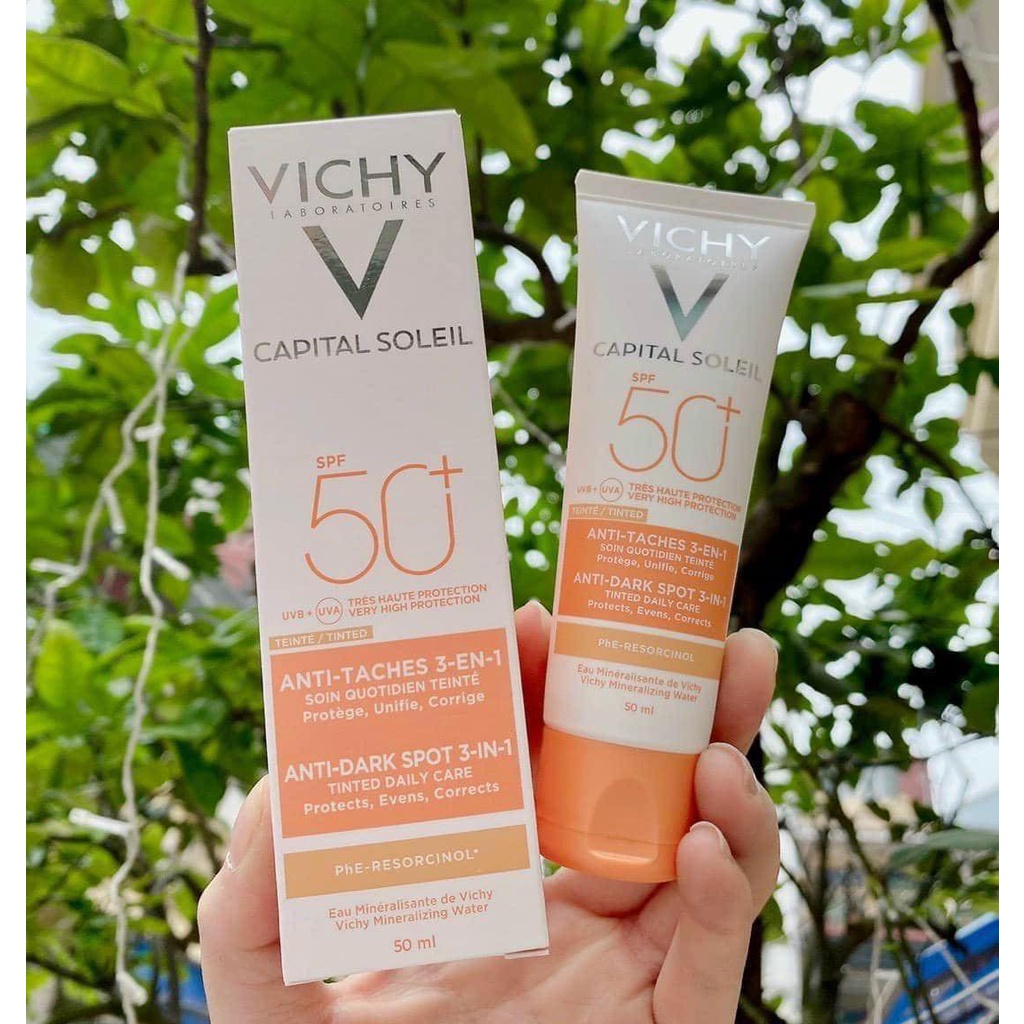 Kem Chống Nắng Vichy Giảm Thâm Nám, Che Khuyết Điểm Capital Soleil Anti-Dark Spot 3 In 1 - 50ml