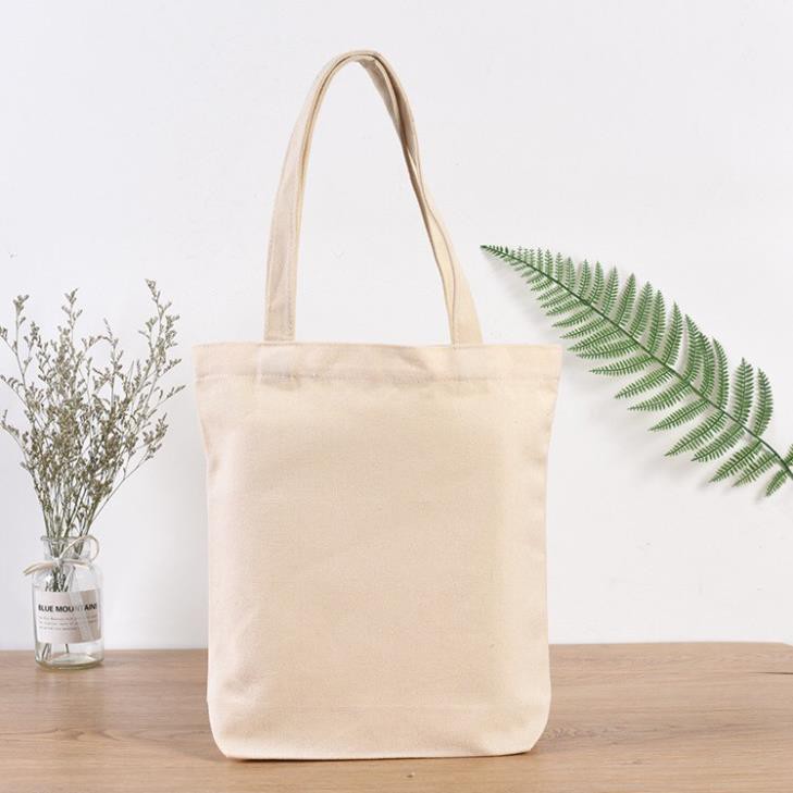 Túi tote vải bố đựng đồ canvas A4 trơn có khóa miệng LATI