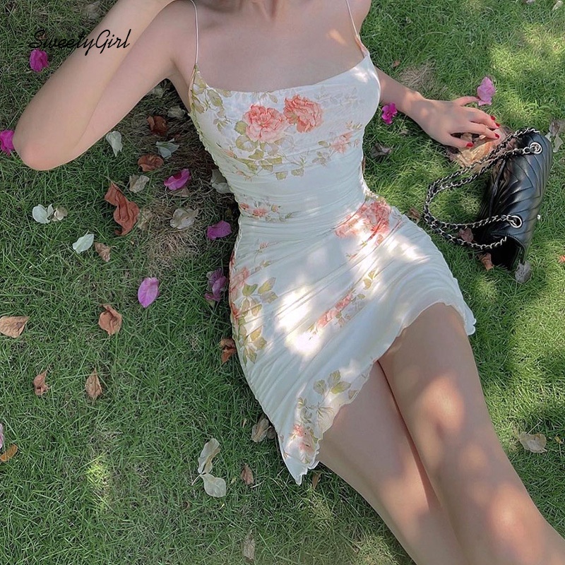 Đầm Hai Dây Dáng Ôm In Họa Tiết Thời Trang Quyến Rũ 2022 Cho Nữ