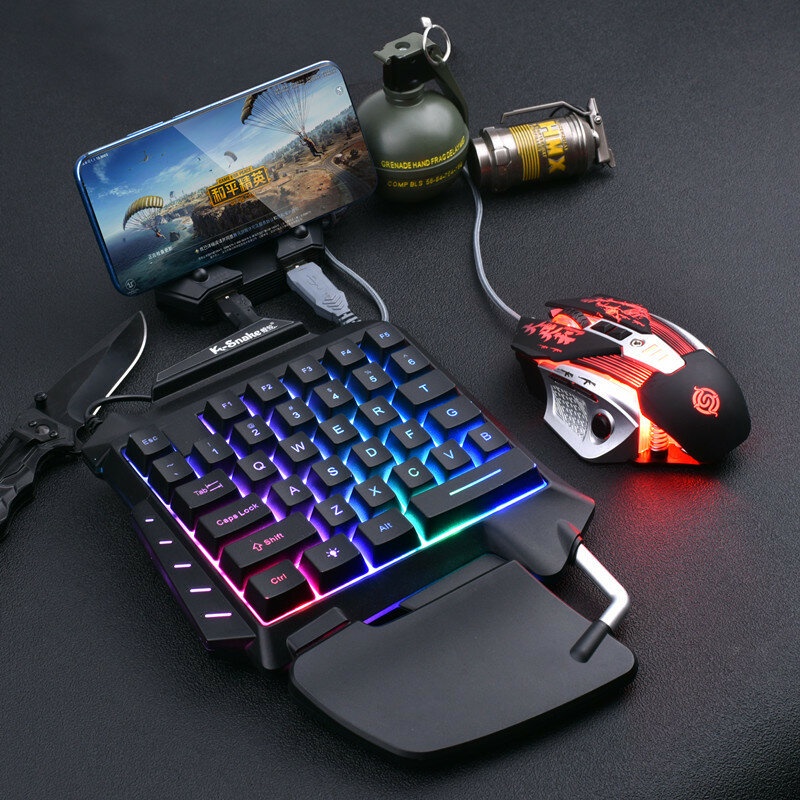 Bàn phím giả cơ K-SNAKE G92 chơi game Pubg Mobile, Rules of Survival, Free Fire trên điện thoại
