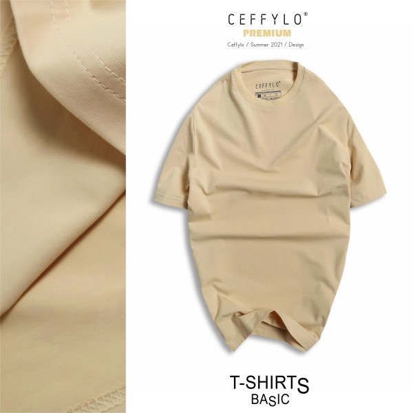 Áo phông nam cổ tròn, trơn, cotton cao cấp, co giãn 4 chiều Ceffylo. Áo thun cotton nam,local brand, trắng, đen, be, ghi | BigBuy360 - bigbuy360.vn