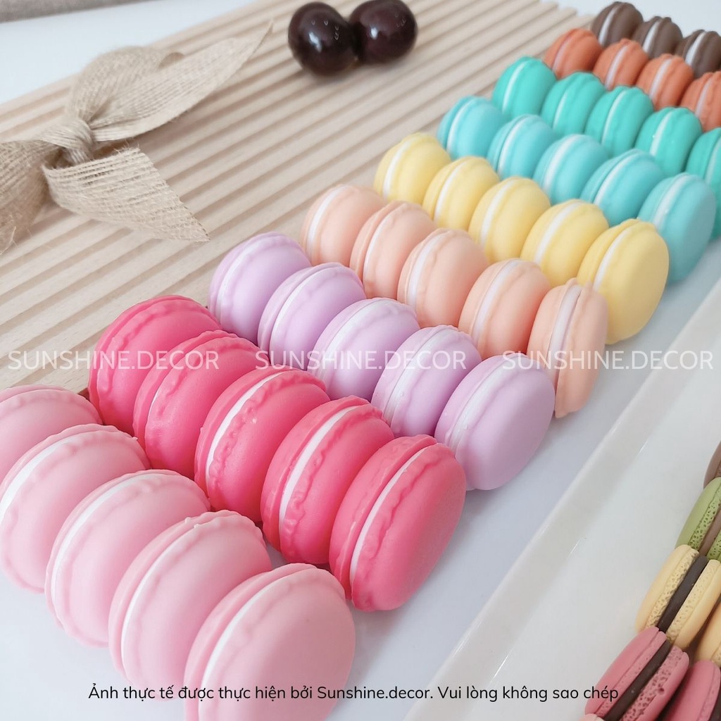 Mô hình bánh Macaron giả nhựa trang trí đựng trang sức siêu xinh giống thật