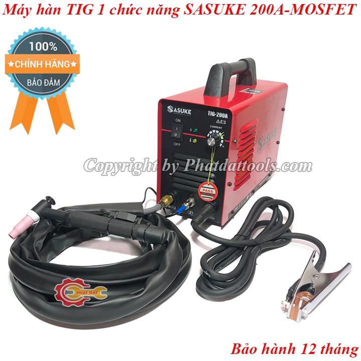 Máy hàn TIG-200A SASUKE-Công nghệ MOSFET Nhật Bản-Máy hàn 1 chức năng chuyên inox-Bảo hành 12 tháng-Đầy đủ phụ kiện.