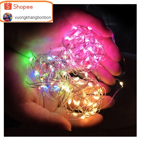 Dây đèn led dùng pin đồng hồ pin tiểu siêu sáng 3m dây led trang trí cây cảnh nhà cửa