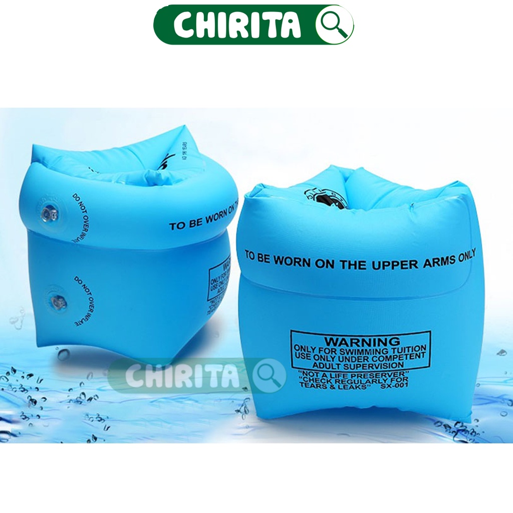 Phao Tay Cho Bé Đủ Mẫu CAM / XANH / HỒNG - Phao Tập Bơi Cho Bé Chirita