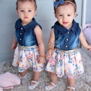 Đầm jean denim dễ thương cho bé gái