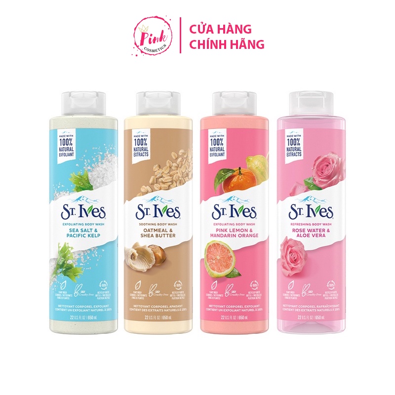 Sữa tắm dưỡng da St.Ives, Sữa tắm tẩy da chết St.Ives 650ml - Mỹ