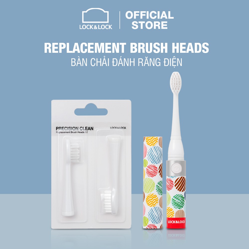 Đầu bàn chải điện Lock&amp;Lock, Portable Electric toothbrush heads, 2pcs - màu trắng - ENR536WHT