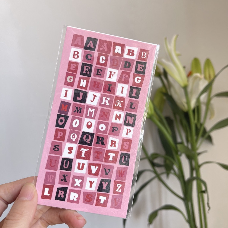 Tấm sticker bling bling chữ cái ngộ nghĩnh
