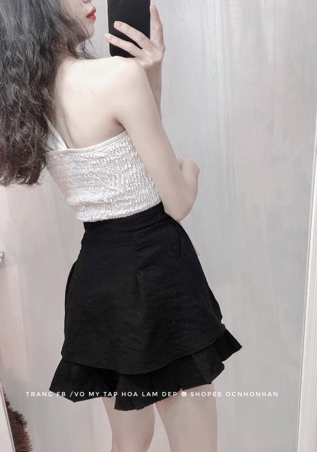 Set áo nơ phối chân váy tầng