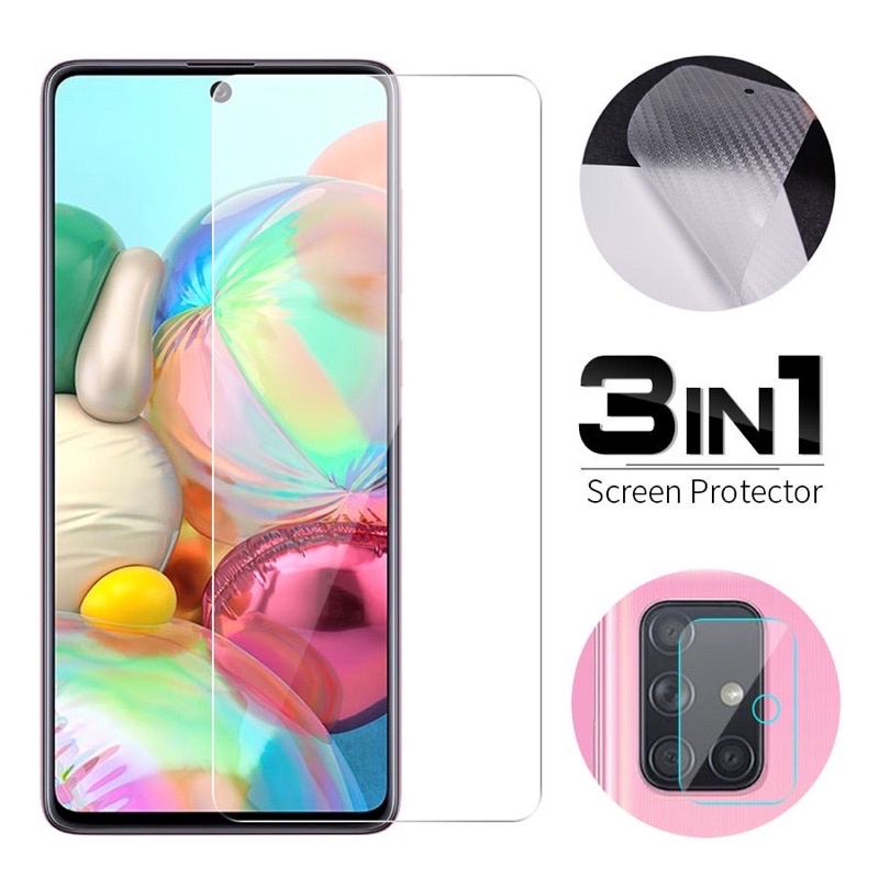 Bộ ba miếng kính cường lực mặt trước + miếng dán mặt lưng PPF và camera điện thoại Galaxy S21 FE, S20 FE