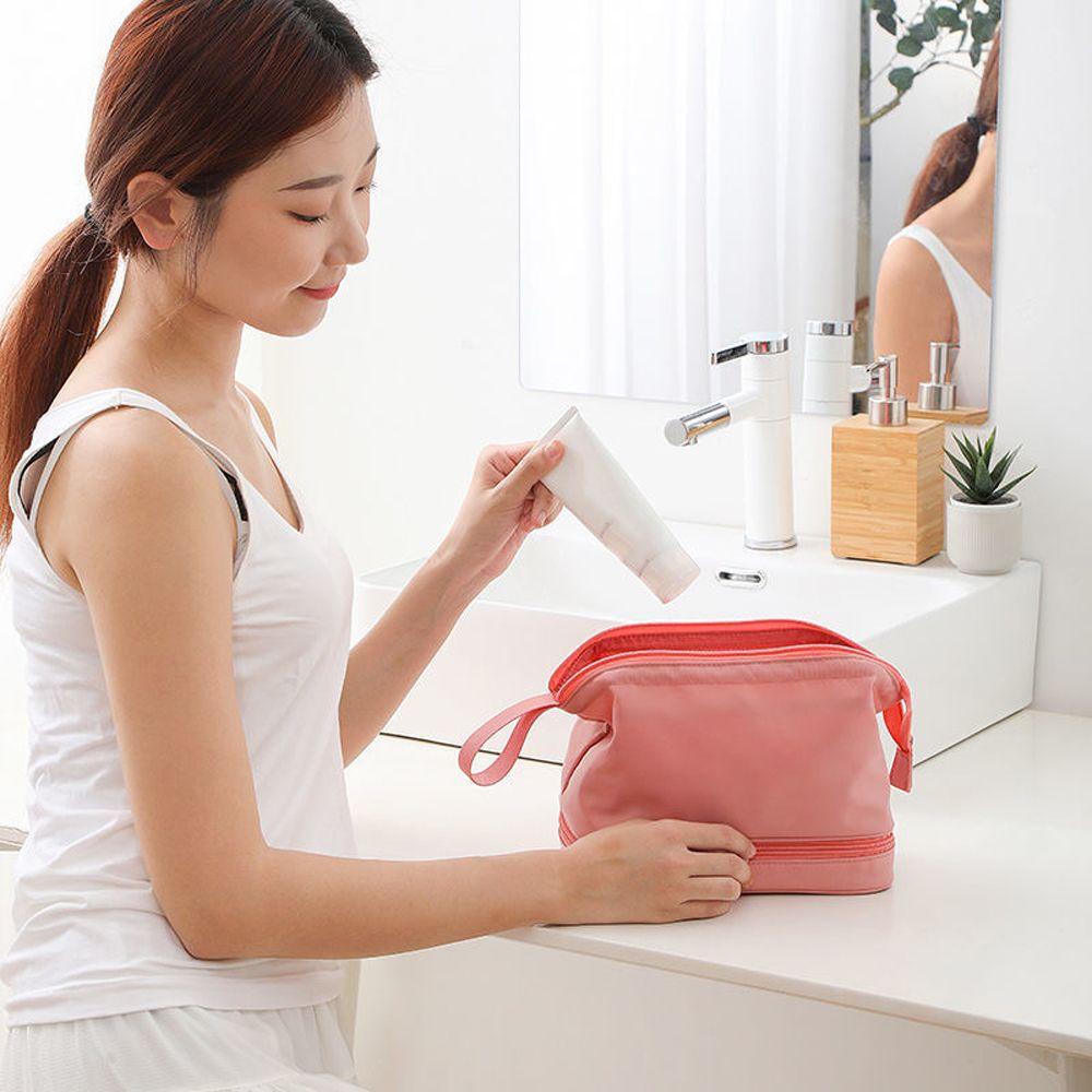 Túi Đựng Mỹ Phẩm QUINTON Hai Lớp In Chữ Thanh Lịch