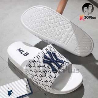 Dép mlb quai ngang logo thêu ny, la