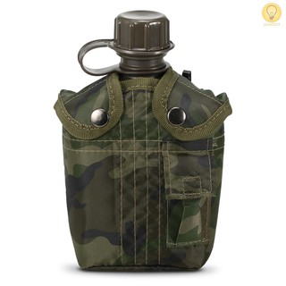 LT.D 1L Outdoor Military Canteen Bottle Camping Hiking Backpacking Survival Water Bottle Kettle with Cover