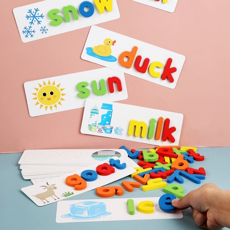 Đồ Chơi Giáo Dục Bộ Thẻ Học Thông Minh Chữ Cái Tiếng Anh, Bộ thẻ 52 chi tiết ghép chữ Spelling game