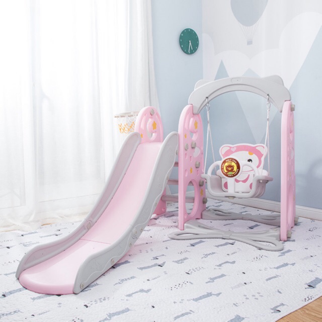 Bộ cầu trượt xích đu cho bé hàng cao cấp có sẵn