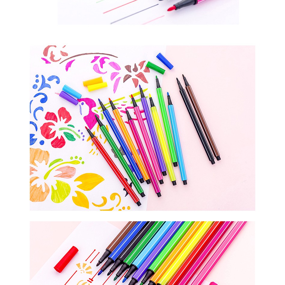 Hộp màu dạ, màu nước gồm 18 24 cây bút màu