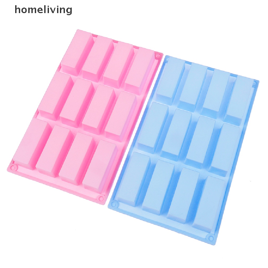 Khuôn Silicone 12 Ngăn Hình Chữ Nhật Làm Bánh / Xà Phòng / Socola