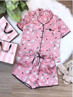 Bộ pijama đùi cao cấp in túi
