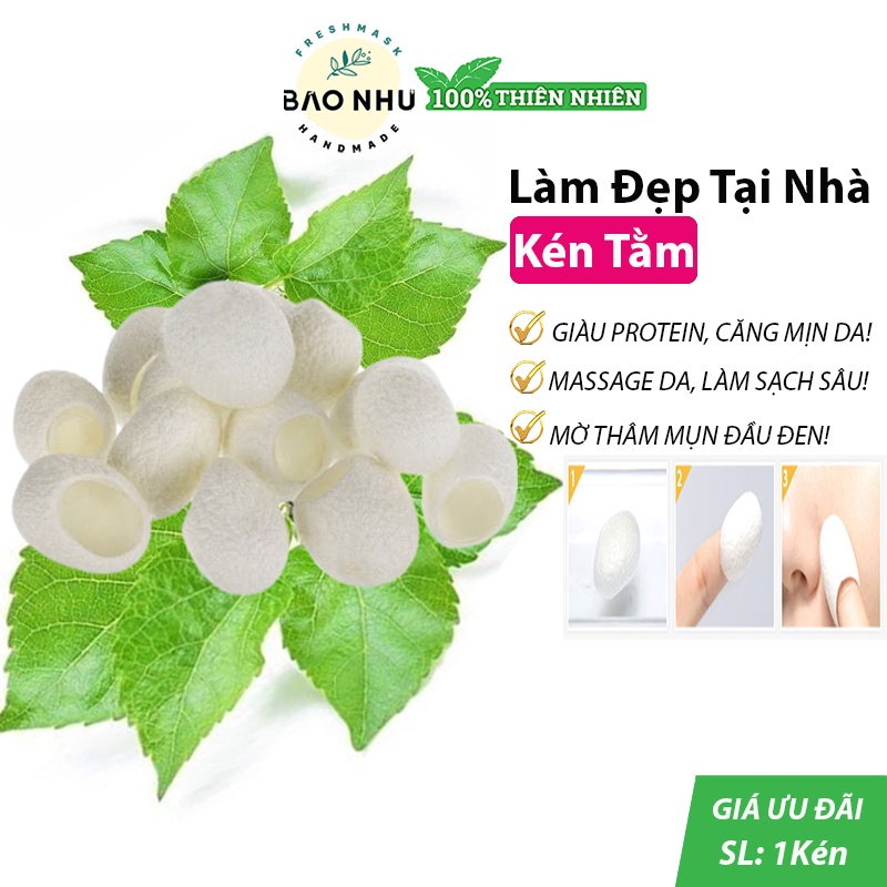 1 Chiếc Kén Tằm Tự Nhiên Massage Da Mặt Sáng Mịn