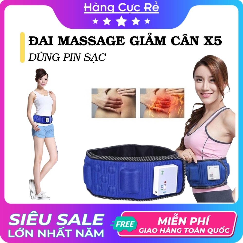 Đai massage giảm cân an toàn X5 dùng pin sạc, không dây điện vướng víu - Shop Hàng Cực Rẻ