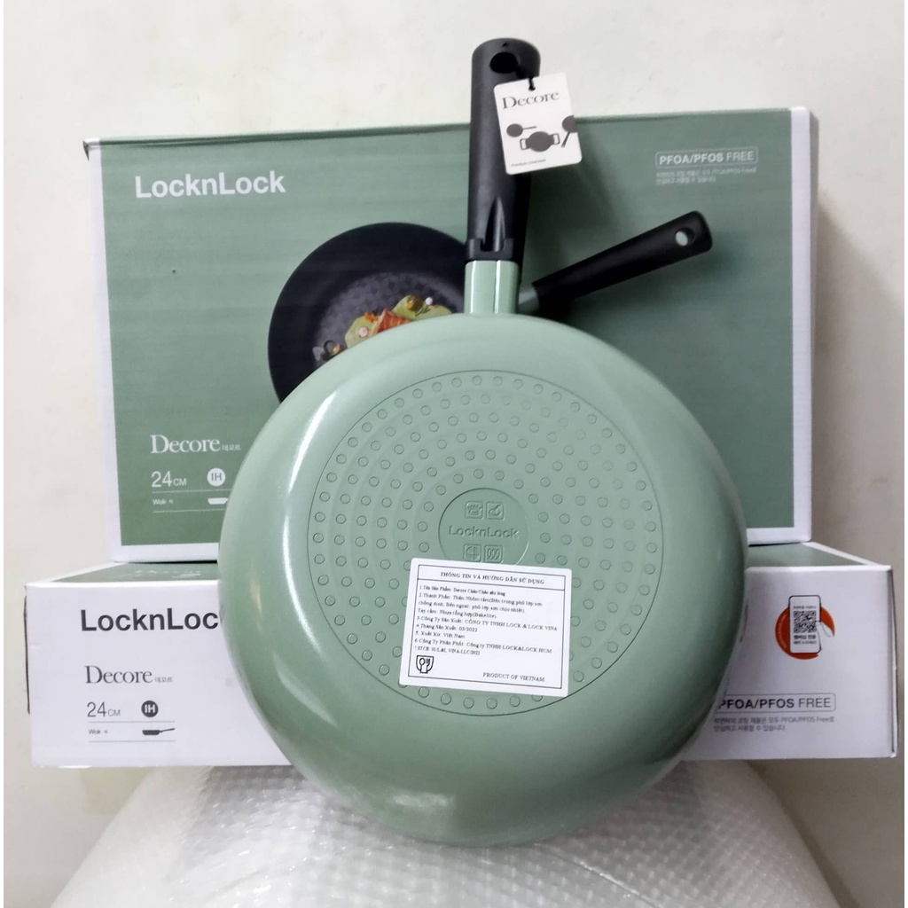 Chảo Sâu Lòng Chống Dính Decor 24cm Lock&Lock Màu Mint LDE1245IH
