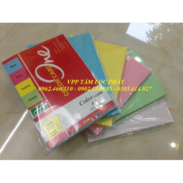 100 tờ Bìa màu A4 One định lượng 160gsm các màu