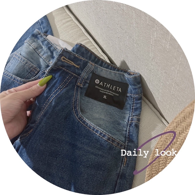 Quần Jeans Baggy Nữ Màu Lạ Basic Cạp Cao Siêu Đẹp