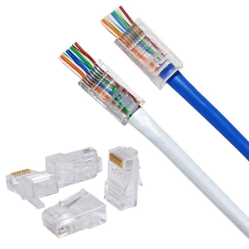 Set 10 Đầu Nối Dây Cáp Mạng Rj45 Cat5E Cat5 Cat6 L8C3