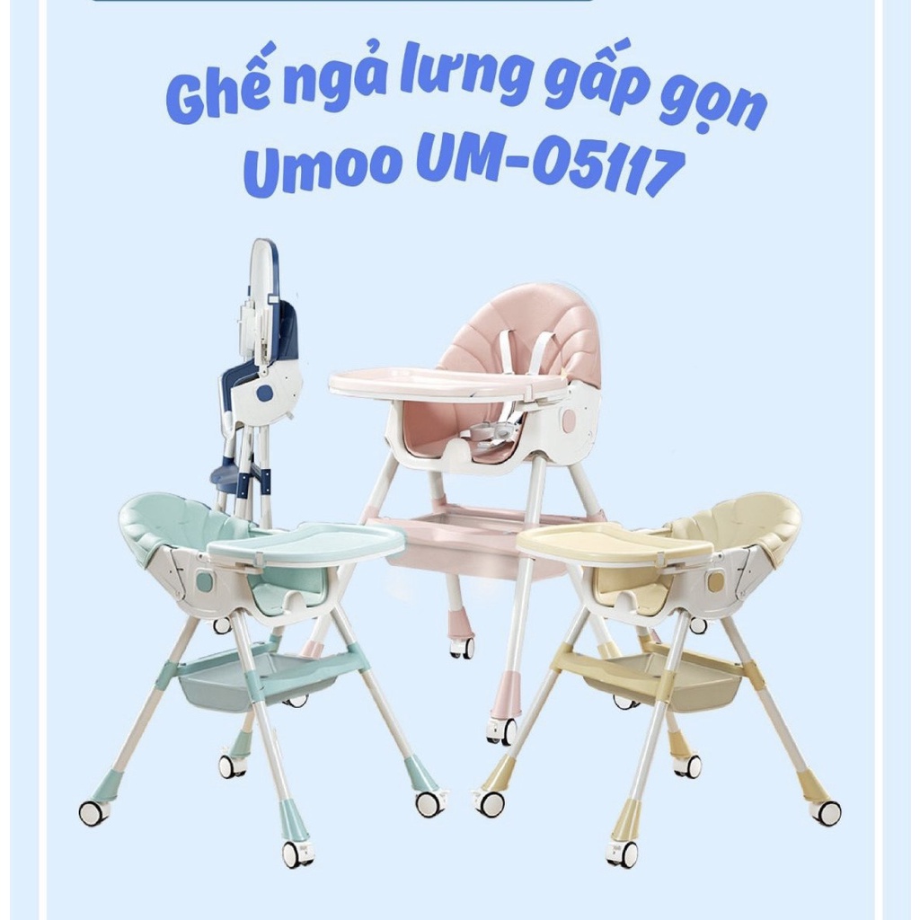 [CÓ BÁNH, GẤP GỌN] ghế ăn dặm Umoo Chính hãng