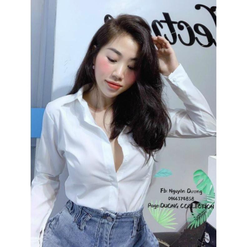 💋FREESIZE💋 áo SƠ MI TRẮNG,áo sơ mi nữ,áo sơ mi dài tay trơn phiên bản huyền thoại không bao giờ lỗi mốt _ảnh thật