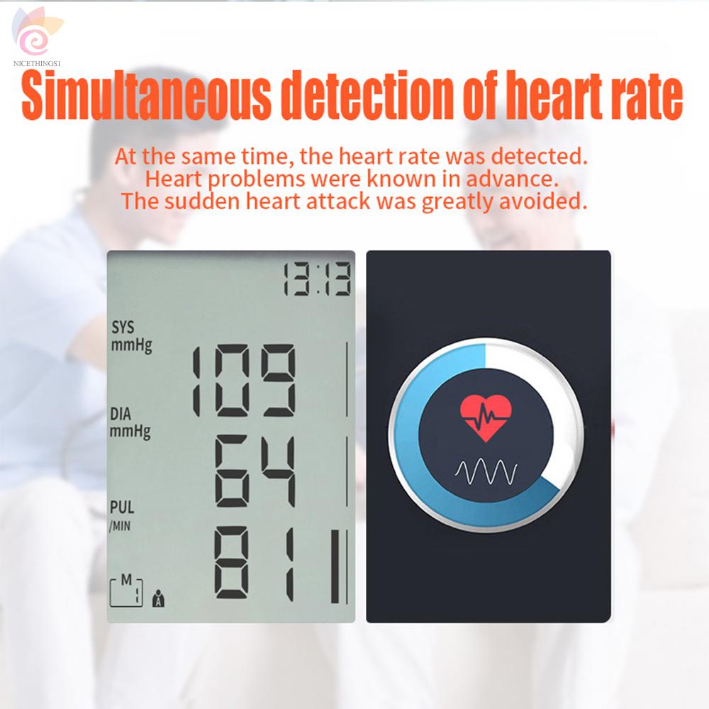 ET Blood Pressure Monitor Upper Arm Digital LCD Screen Electronic Sphygmomanometer Home Automatic Intelligent Arm-Cuff Sphygmomanometer Blood Pressure Meter