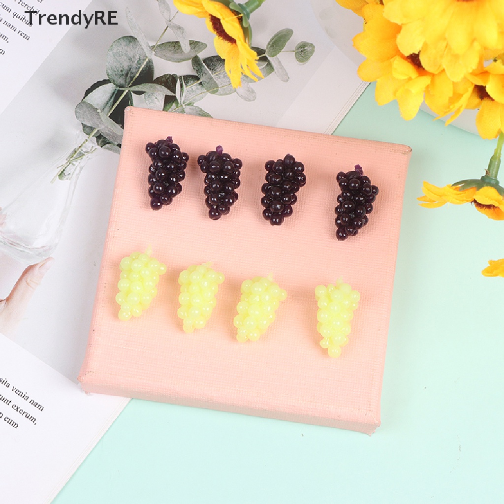 Set 4 Chùm Nho Mini Trang Trí Nhà Búp Bê Tỉ Lệ 1 / 12