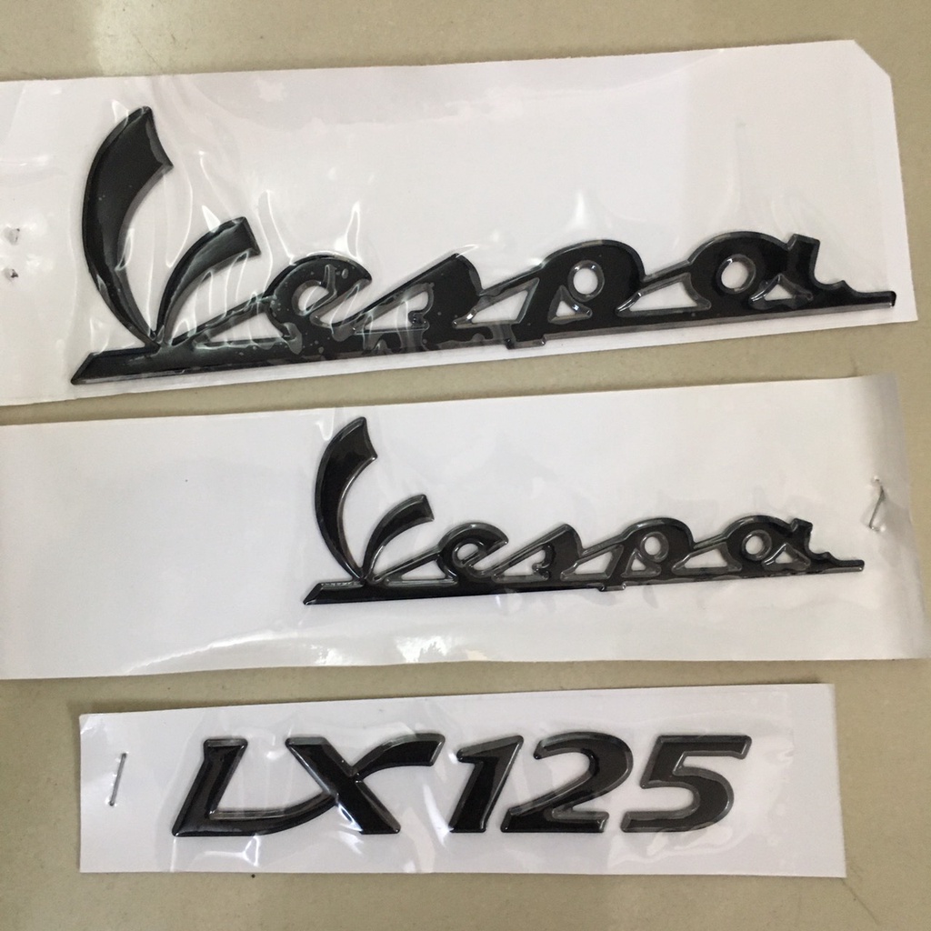(tem xe máy) Bộ tem chữ nỗi xe VESPA LX 125 hai màu lựa chọn, keo dán tốt, ít bong tróc
