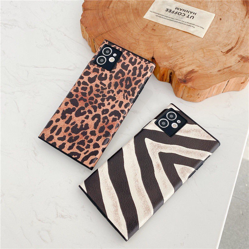 Ốp điện thoại silicone tpu in da báo thích hợp cho iPhone 11 12promax 7 8Plus SE X XS XR XSMAX 11pro max 12promax Mini