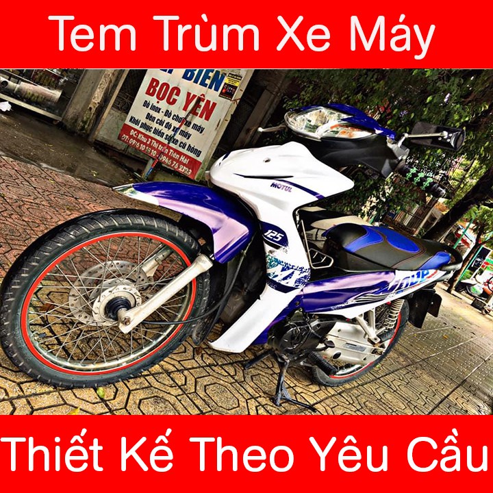 Tem Trùm Wave S110 Xanh Trắng