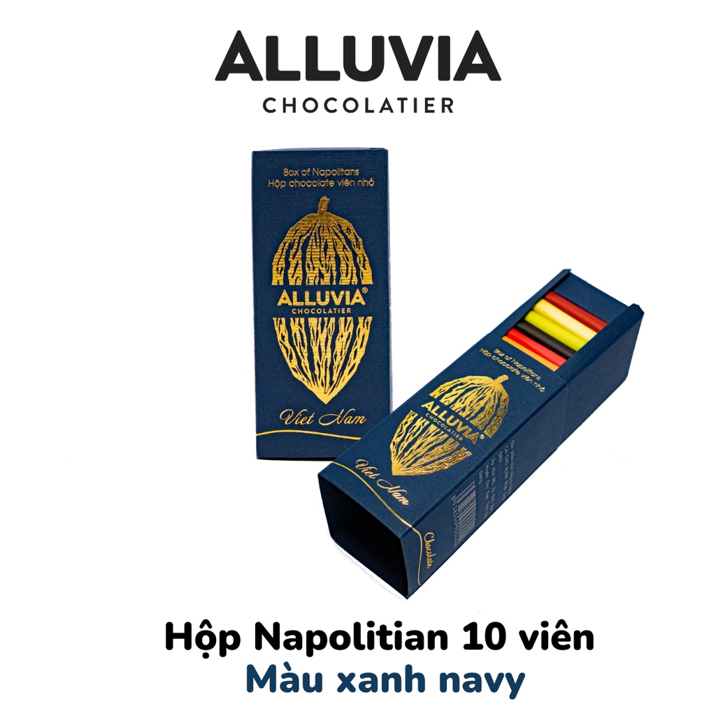 Hộp Napolitian 10 viên socola đen nguyên chất và socola sữa Alluvia Chocolate | Được chọn vị bất kì
