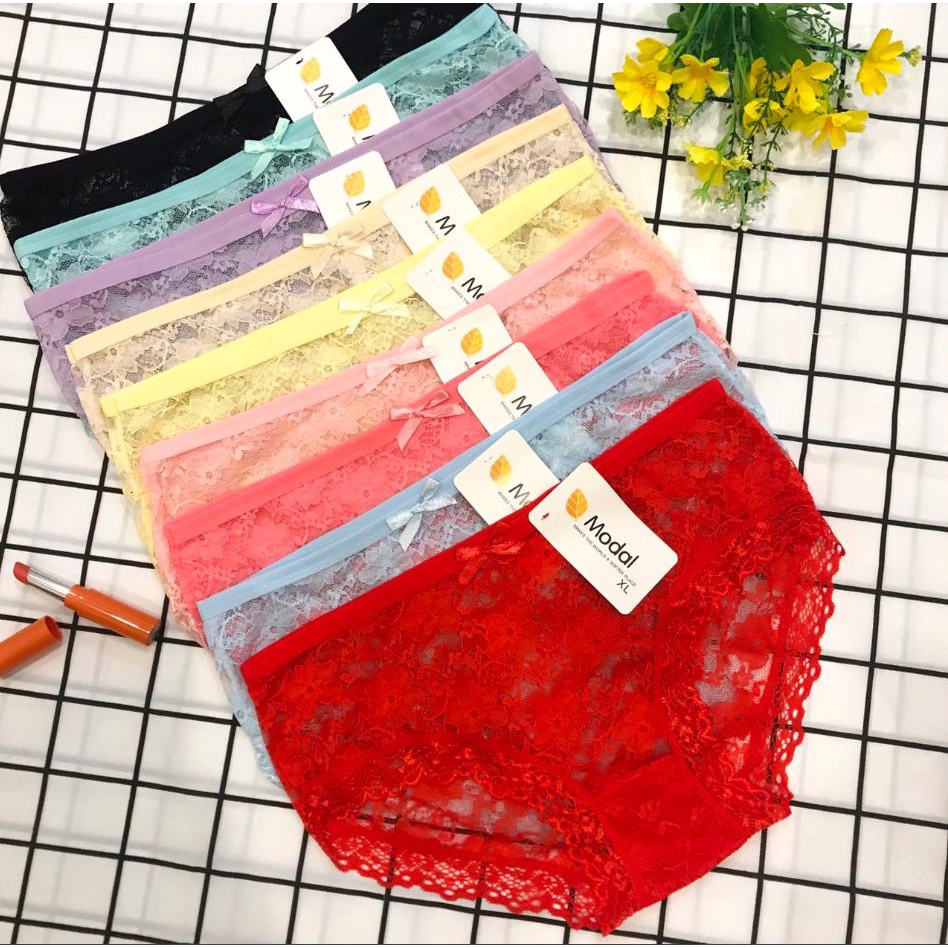 Quần Lót Nữ - Combo 10 Quần Lót Ren Nữ Thoáng Mát, chất ren đẹp, siêu ôm - Quần chip nữ