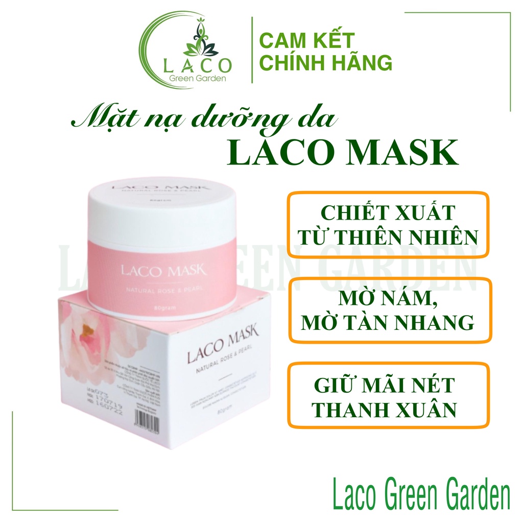 Mặt nạ dưỡng da LACO MASK chiết xuất tinh chất ngọc trai, nhân sâm, hoa hồng giúp nuôi dưỡng làn da trắng hồng mịn màng