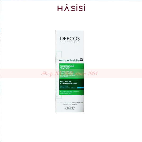 Dầu Gội Giảm Gàu Dành Cho Da Đầu Dầu Ngứa VICHY DERCOS TECHNIQUE ANTI-PELSHAMPOOING LICULAIRE TRAITANT 200ml