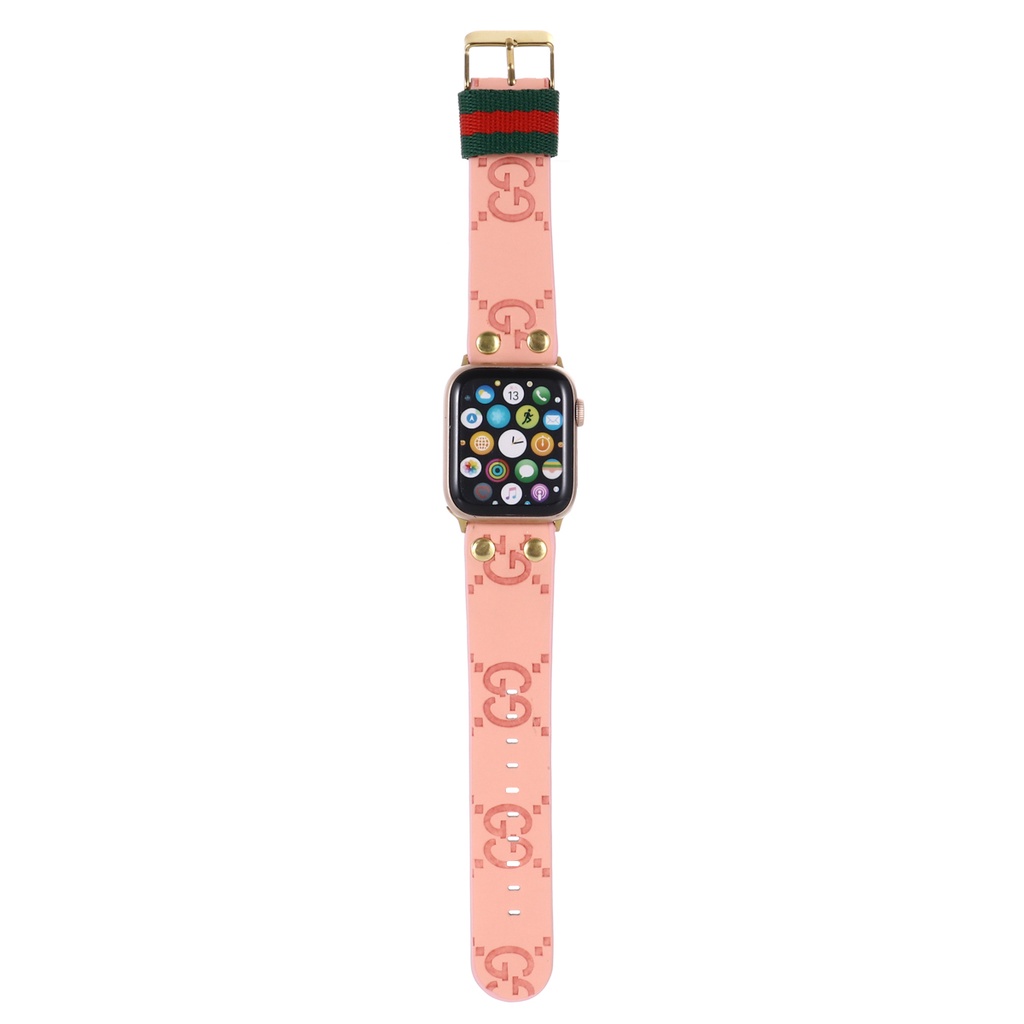 Dây Đeo Đồng Hồ Bằng Da Họa Tiết Đinh Tán Kim Loại 40mm 44mm 38mm 42mm 41mm 45mm Cho iwatch series 7 6 5 SE 4 3 2