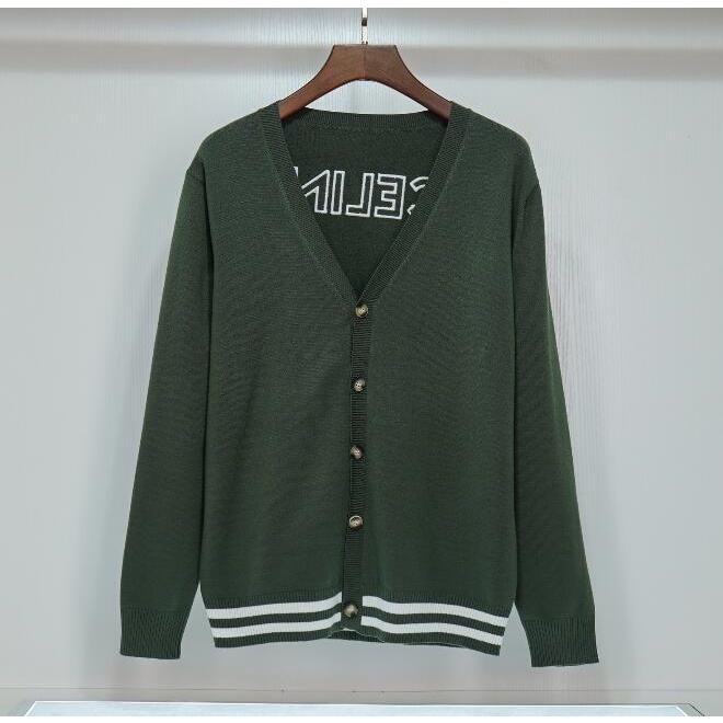 Áo Khoác Cardigan Dệt Kim Cổ Chữ V Thêu Họa Tiết Thời Trang Cho Nam Nữ