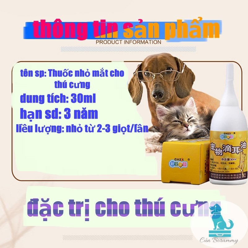 Thuốc nhỏ tai cho thú cưng - đặc trị viêm tai cho chó mèo - 30ml