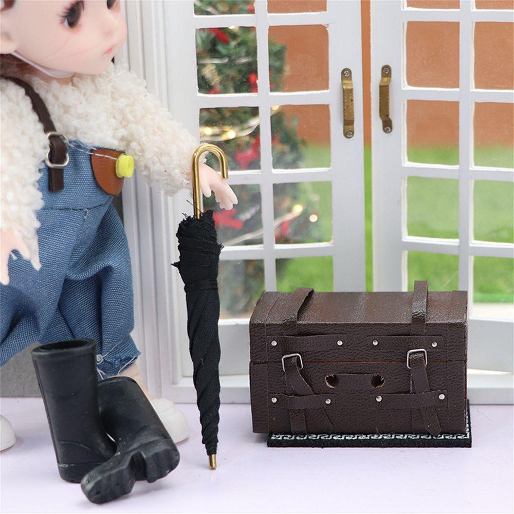 Va Li Giả Da Phong Cách Vintage Tỉ Lệ 1: 12 Trang Trí Nhà Búp Bê